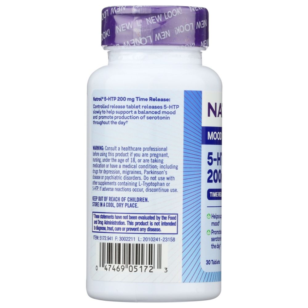 NATROL: 5-HTP 200 mg Time Release, 30 tb