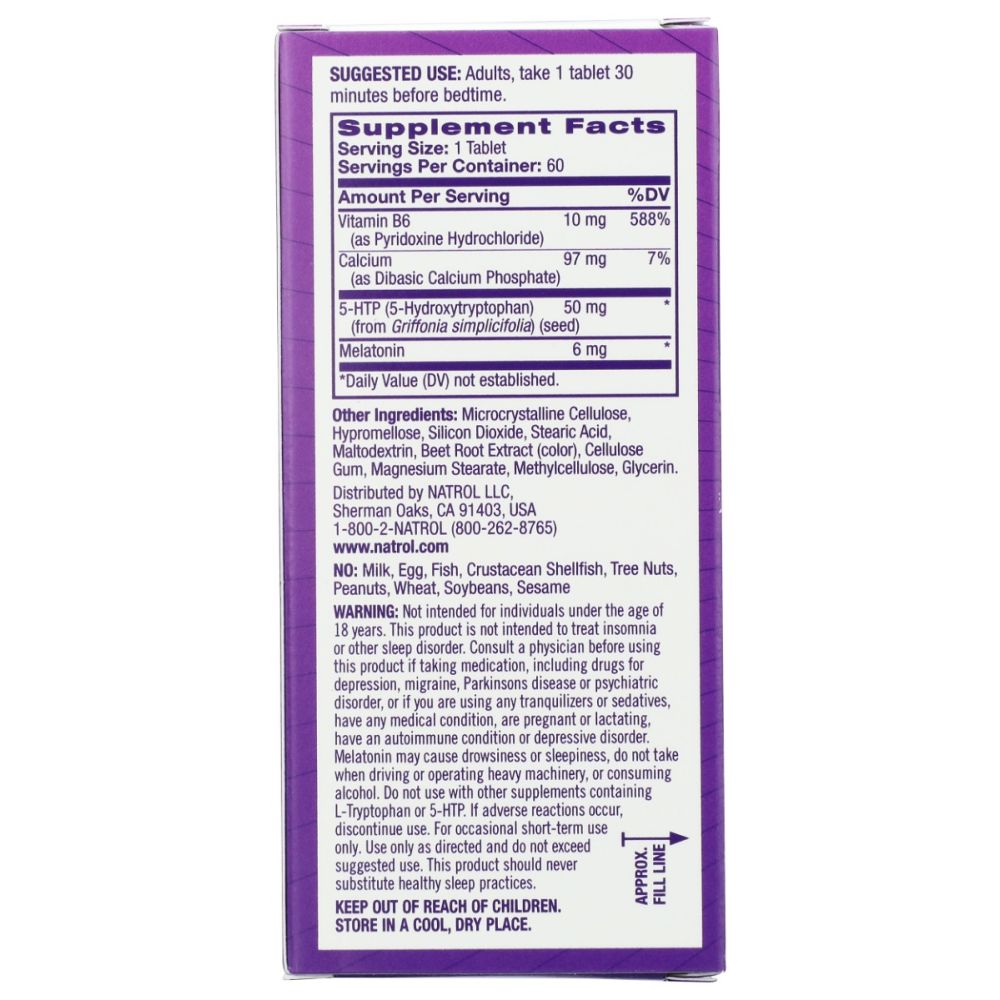 NATROL: Melatonin 5 HTP, 60 tb