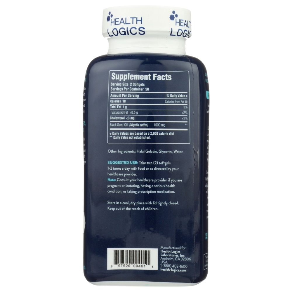HEALTH LOGICS: Black Cumin Seed Oil, 100 sg