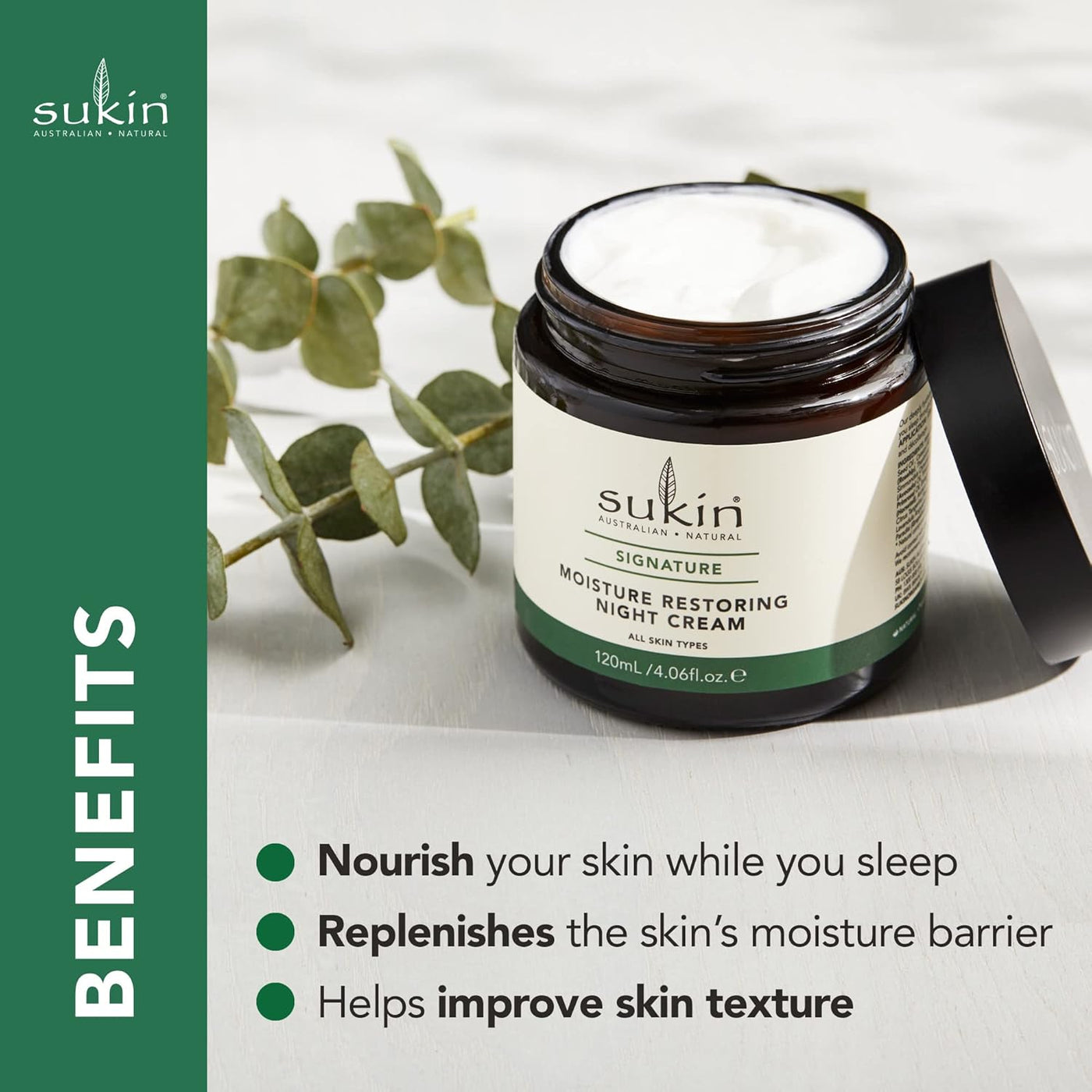 SUKIN: Moisture Restoring Night Cream, 4.06 oz