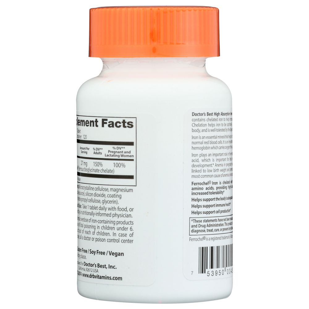 DOCTORS BEST: High Absorb Iron, 120 tb