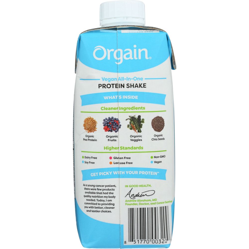ORGAIN: Vegan Organic Nutrition Shake Vanilla Bean, 11 fo