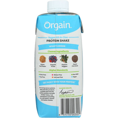 ORGAIN: Vegan Organic Nutrition Shake Vanilla Bean, 11 fo