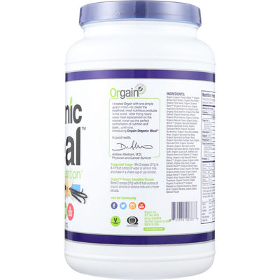 ORGAIN: Organic Meal All-in-one Nutrition Vanilla Bean, 2.01 lb