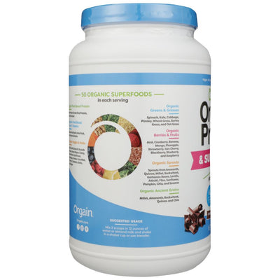 ORGAIN: Organic Protein & Superfoods Creamy Chocolate Fudge Powder, 2.02 lb