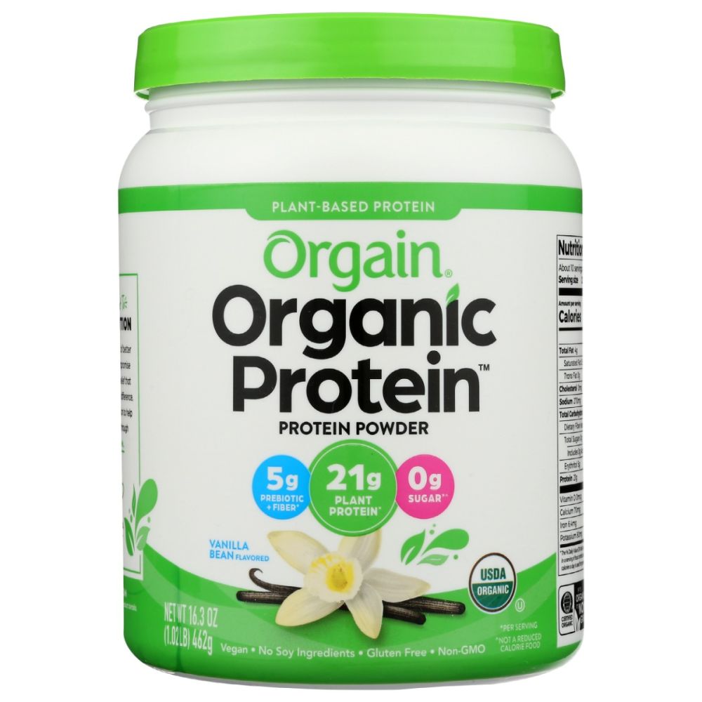 ORGAIN: Organic Protein Plant Based Protein Powder Vanilla Bean, 16.3 oz