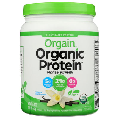 ORGAIN: Organic Protein Plant Based Protein Powder Vanilla Bean, 16.3 oz
