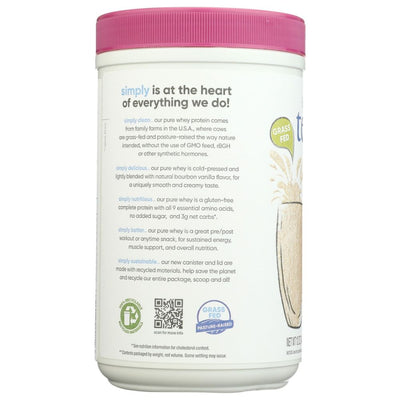 SIMPLY TERAS: Pure Whey Protein Bourbon Vanilla, 12 oz