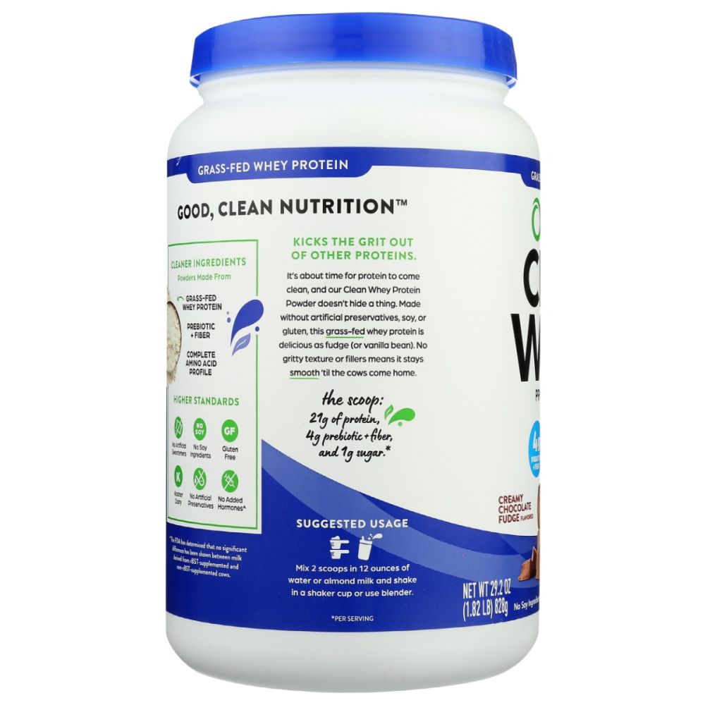 ORGAIN: Grass Fed Whey Protein Powder Creamy Chocolate Fudge, 29.2 oz
