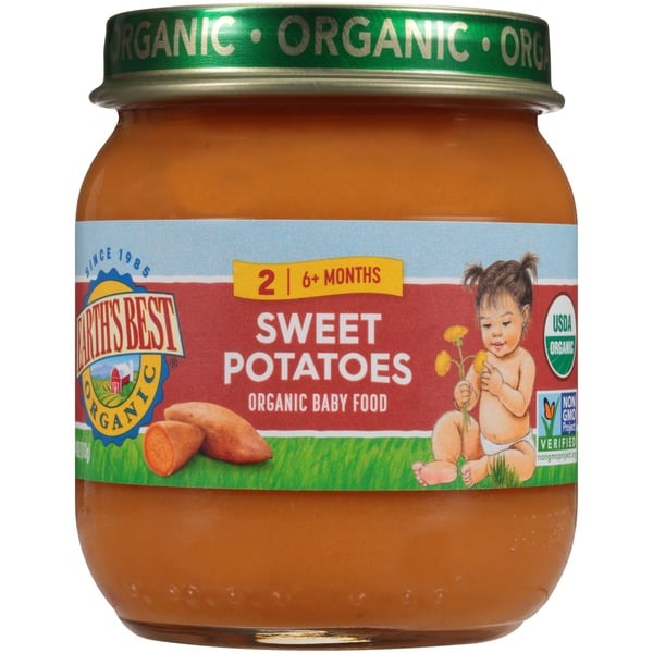 EARTH'S BEST: Organic Baby Food Stage 2 Sweet Potatoes, 4 oz