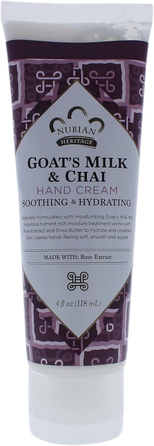NUBIAN HERITAGE: Hand Cream Goat's Milk & Chai with Rose Extract, 4 oz