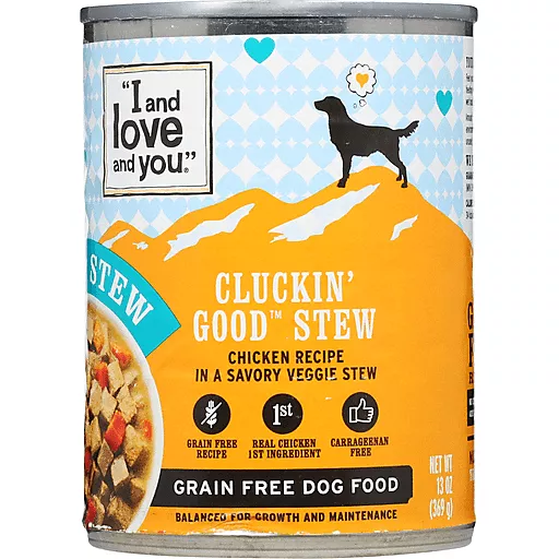 I AND LOVE AND YOU: Cluckin Good Stew Dog Food Can Chicken Morsels in a Savory Veggie Stew, 13 oz