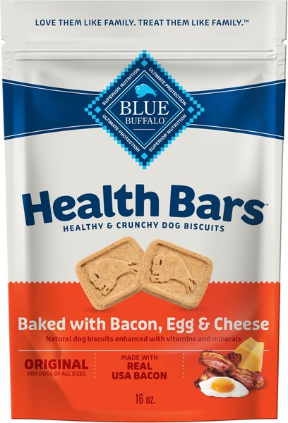 BLUE BUFFALO: Health Bars Baked with Bacon, Egg and Cheese Crunchy Dog Biscuits, 16 oz
