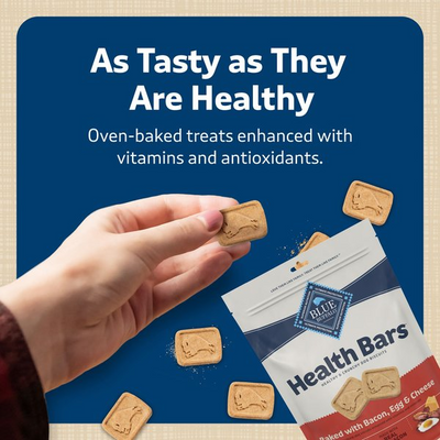 BLUE BUFFALO: Health Bars Baked with Bacon, Egg and Cheese Crunchy Dog Biscuits, 16 oz