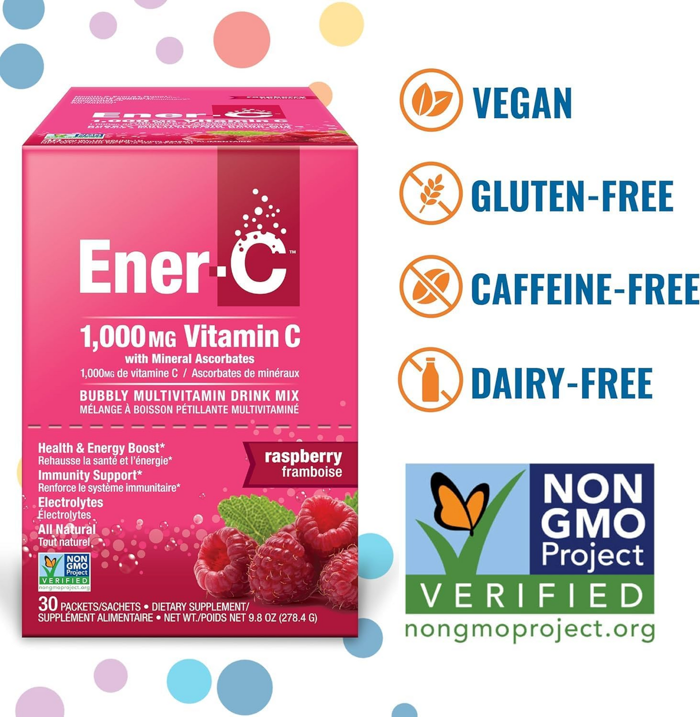 ENER LIFE: Raspberry Multivitamin Drink Mix, 30 pc