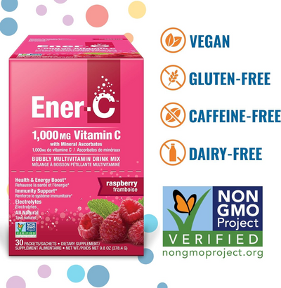 ENER LIFE: Raspberry Multivitamin Drink Mix, 30 pc