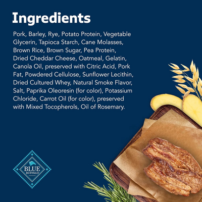 BLUE BUFFALO: Sizzlers Original Bacon-Style Dog Treats, 15 oz