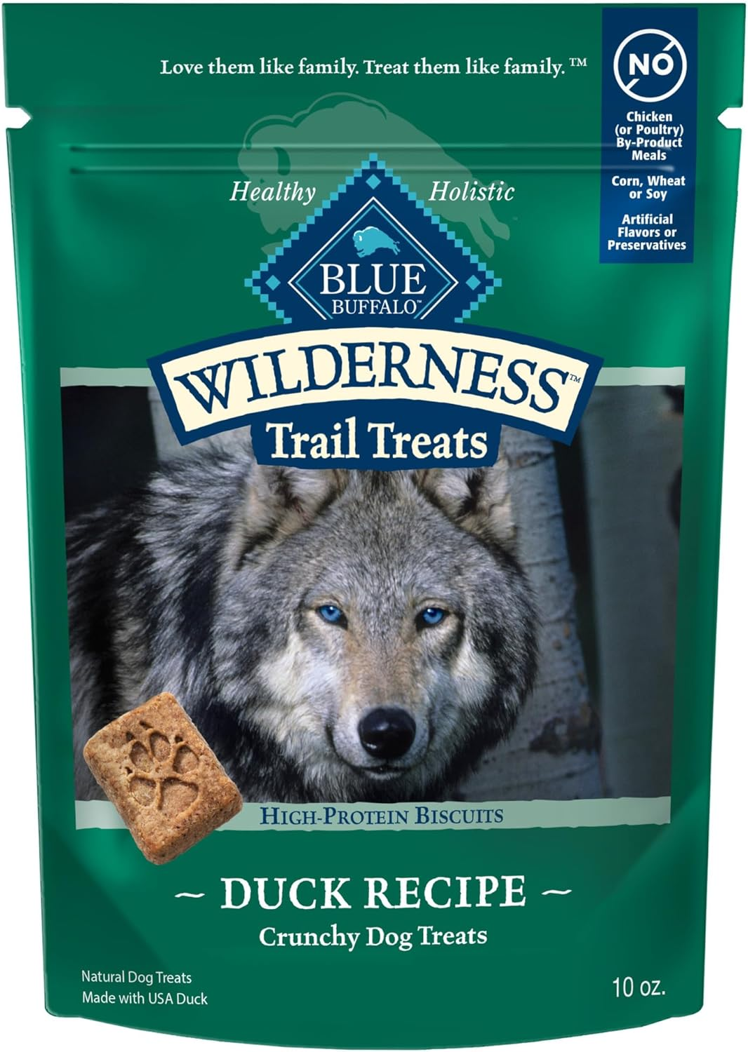 BLUE BUFFALO: Wilderness Trail Treats Dog Treat Duck Biscuits, 10 oz