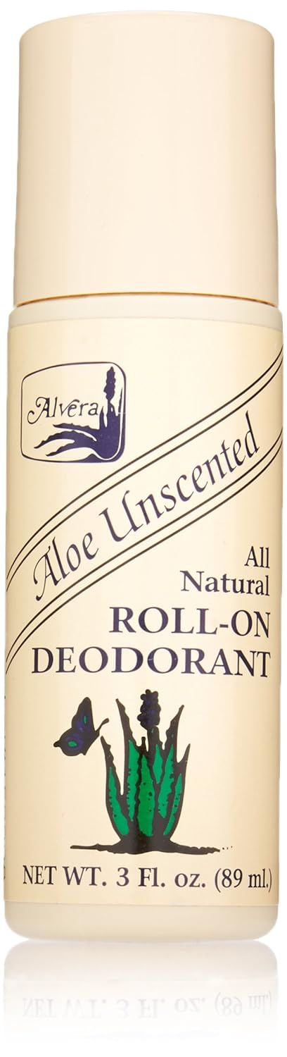 ALVERA: All Natural Roll-On Deodorant Aloe Unscented, 3 oz