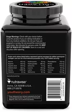 YOUTHEORY: Mens Collagen Advanced Formula, 290 tb