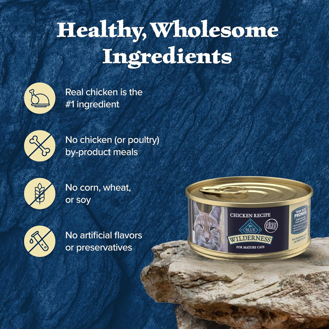 BLUE BUFFALO: Wilderness for Mature Cat Food Chicken Recipe, 5.50 oz