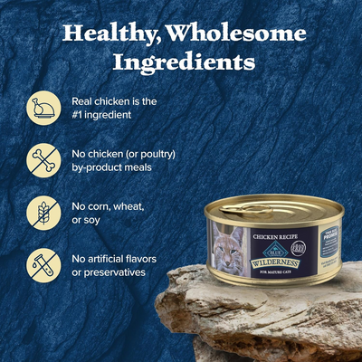 BLUE BUFFALO: Wilderness for Mature Cat Food Chicken Recipe, 5.50 oz