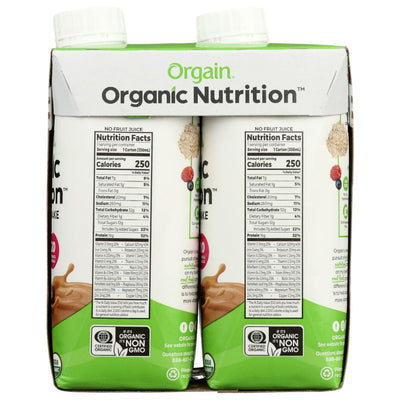 ORGAIN: Organic Nutrition Shake Iced Cafe Mocha 4Pk, 44 fo