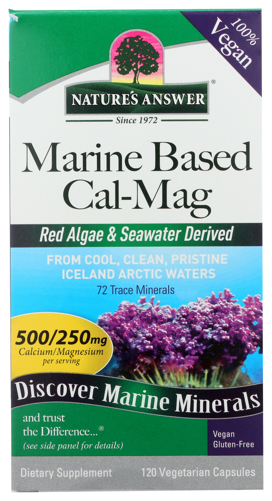 NATURES ANSWER: Marined Based Calcium Magnesium Capsules, 120 vc